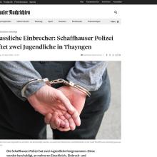 Mutmassliche Einbrecher: Schaffhauser Polizei verhaftet zwei Jugendliche in Thayngen