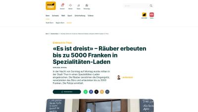 Einbruch in Thun: Räuber erbeuten bis zu 5000 Franken in Spezialitäten-Laden