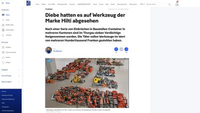 Thurgau: Diebe hatten es auf Werkzeug der Marke Hilti abgesehen